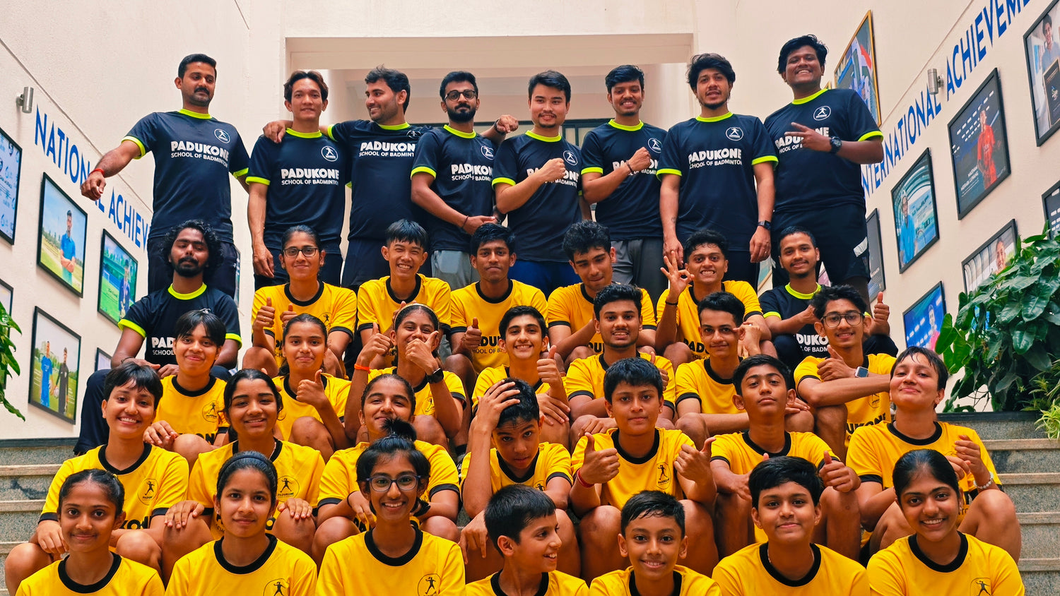 Padukone School Of Badminton Coaches with students